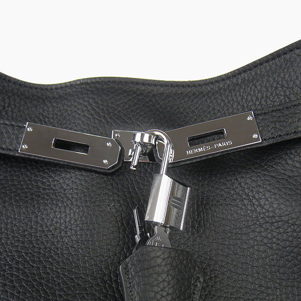 Replica Hermes Jypsiere 34 Togo Leather Messenger Bag Black H2804 - 1:1 Copy - Click Image to Close